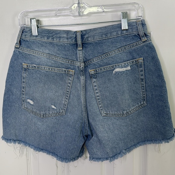 We The Free Blue Jean Shorts with Distressed Rips and Raw Hem - Picture 5 of 7